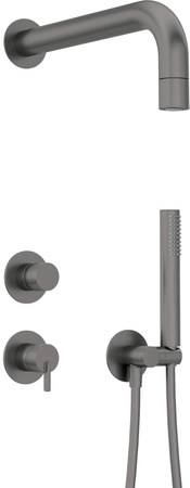 Zestaw prysznicowy podtynkowy z główką prysznicową stała titanium Silia NQS D9XK