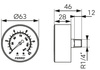 Manometr 63 mm 1-4" aksjalny 0-10 bar