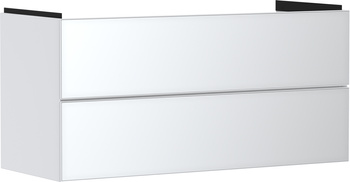 HG Xevolos E Szafka pod umywalkę wiszącą z 2 szufladami 1180/475, Biały Matowy, Kolor frontu: Biały Metaliczny