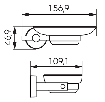 MEPHISTO mydelniczka szklana, chrom