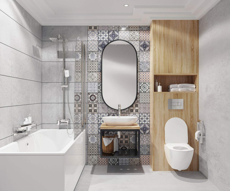 Zestaw WC podtynkowy 6 w 1 biały chrom CDES6ZPW