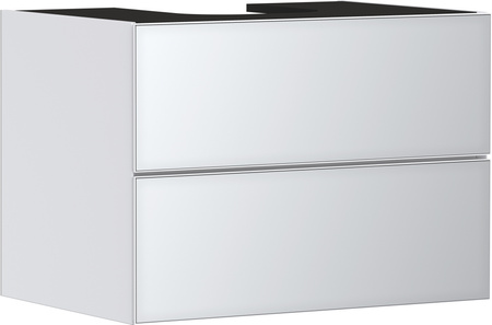 HG Xevolos E Szafka pod szlifowaną umywalkę wpuszczaną w blat/nablatową z 2 szufladami 780/550, Biały Matowy, Kolor frontu: Biały Metaliczny