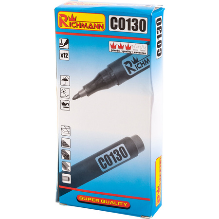 MARKER PISAK BUDOWLANY CIENKI 1 mm CZARNY WODOODPORNY RICHMANN C0130