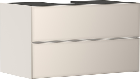 HG Xevolos E Szafka pod szlifowaną umywalkę wpuszczaną w blat/nablatową z 2 szufladami 980/550, Piaskowy Beż Matowy, Kolor frontu: Piaskowy Beż Metal.
