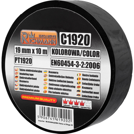 TAŚMA IZOLACYJNA PCV 19MMx10M KOLOROWA