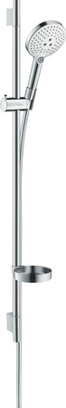 HG Raindance Select S Zestaw prysznicowy 120 3jet z drążkiem 90 cm i mydelniczką, Biały/Chrom