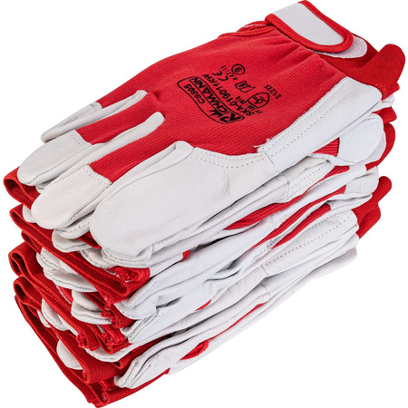 RĘKAWICE SKÓRA KOZIA LICOWA CZERWONE ROZM.  9' (ENR-019011RW)