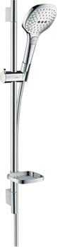 HG Raindance Select E Zestaw prysznicowy 120 3jet z drążkiem 65 cm i mydelniczką, Chrom