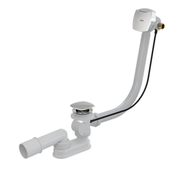 Syfon wannowy z funkcją napełniania przez przelew, chrom