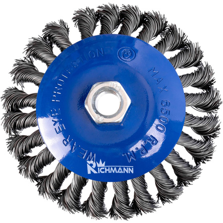 SZCZOTKA DO SZLIF. STOŻKOWA 125 MM DRUT SKRĘTNY