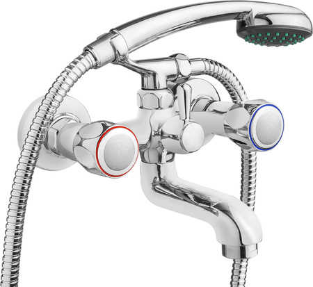 Bateria wannowa z zestawem prysznicowym stała chrom Teno BON 011D