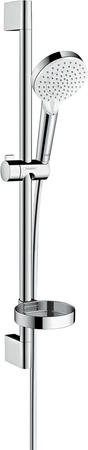 HG Crometta Zestaw prysznicowy 100 Vario z drążkiem 65 cm i mydelniczką, Biały/Chrom