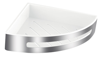 EMOTION półka narożna metalowa duża, chrom