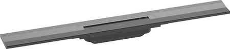 HG RainDrain Flex Element zewnętrzny odpływu liniowego 700 z możliwością przycięcia, montaż przyścienny, Czarny Chrom Szczotkowany