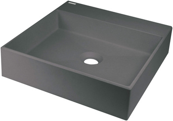 Umywalka granitowa nablatowa z miejscem na baterię - 400x400 mm antracyt metalik CQR TU4S