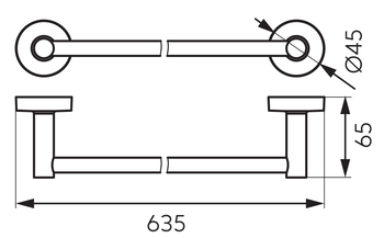 MEPHISTO wieszak na ręcznik pojedynczy, 60cm, chrom