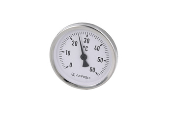 Termometr bimetaliczny przylgowy ATh 80 F, fi80 mm, 0÷60°C, do rur 3/8"÷G1 1/2", ax, kl. 2
