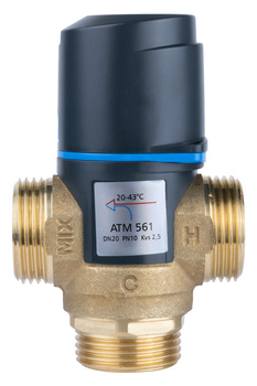 Termostatyczny zawór mieszający ATM 561, DN20, G1", 20÷43°C, Kvs 2,5 m3/h