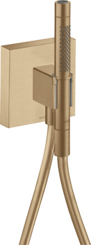 AX Starck Przyłącze węża prysznicowego 120/120 z główką prysznicową 2jet, Slim z uchwytem i wężem, Brąz Szczotkowany