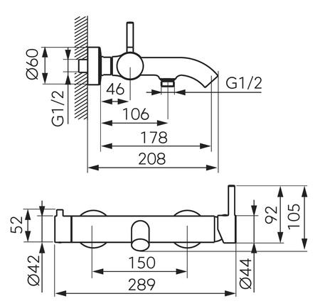 CIRICULUS zestaw natryskowy z baterią wannową, złoto szczotkowane