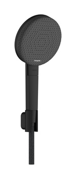 HG Raindance Alive Select S Punktowy zestaw prysznicowy 125 3jet EcoSmart z tekstylnym wężem Designflex 160 cm, Czarny Matowy