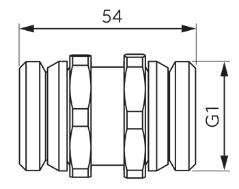 Nypel mosiężny z uszczelnieniem, 1"