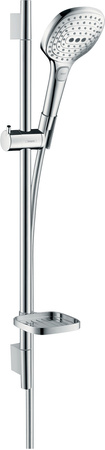 HG Raindance Select E Zestaw prysznicowy 120 3jet EcoSmart z drążkiem 65 cm i mydelniczką, Chrom