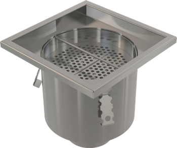 Przemysłowy odpływ punktowy 200×200, stal nierdzewna AISI 304