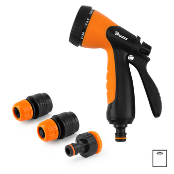 BLACK LINE Pistolet 8-funkcyjny z armaturą - zestaw