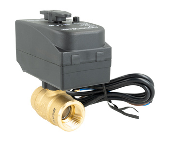 2-drogowy zawór kulowy z siłownikiem BEV, DN20, Rp3/4", Kvs 45 m3/h, 230 V AC, NC