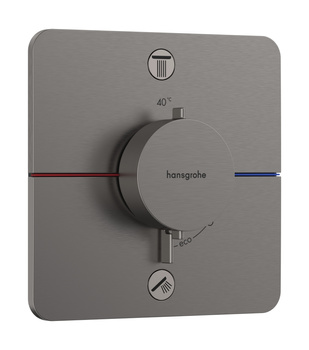 HG ShowerSelect Comfort Q Bateria termostatyczna do 2 odbiorników, podtynkowa, Czarny Chrom Szczotkowany