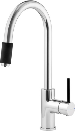 Bateria kuchenna z podłączeniem do filtra wody obrotowa chrom, czarny Aster BCA 064M