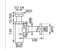 ROTONDO syfon 5/4", czarny