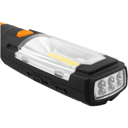 LAMPA AKU. 3W + 6 LED, OBROTOWA 360* MAGNETYCZNA