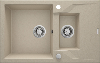 Zlewozmywak granitowy 1.5-komorowy z ociekaczem piasek stal ZQN 7513