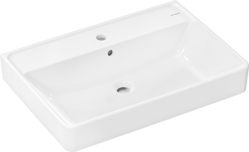 HG Xanuia Q Umywalka wisząca 700/480 z otworem na baterię, z przelewem, Biały