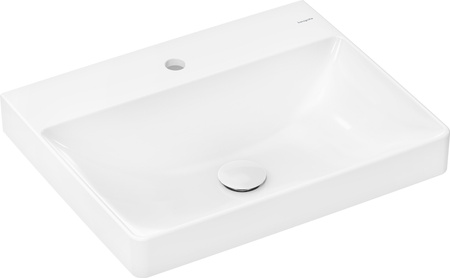 HG Xelu Q Umywalka wisząca 600/480 z otworem na baterię, bez przelewu, SmartClean, Biały