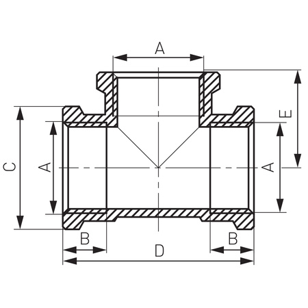 Trójnik mosiężny 3-8" żółty