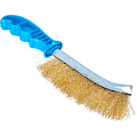 SZCZOTKA DRUCIANA MOSIĄDZ 240MM, PLASTIKOWA RĄCZKA