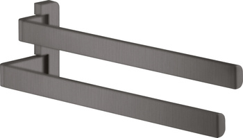 AX Universal Softsquare Wieszak na ręczniki, 2-ramienny, Czarny Chrom Szczotkowany