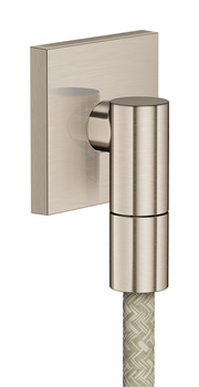 AX Wall outlet Fine Przyłącze węża, kwadratowe, Nikiel Szczotkowany