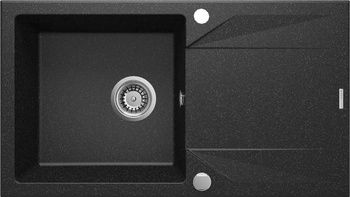 Zlewozmywak granitowy 1-komorowy z ociekaczem grafit stal ZQJ 2113