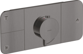 AX One Moduł termostatyczny do 3 odbiorników, podtynkowy, Czarny Chrom Szczotkowany