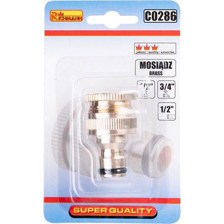 PRZYŁĄCZE DO KRANU 1/2' - 3/4' MOSIĄDZ