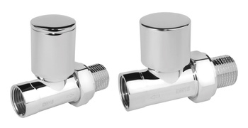 Dekoracyjny zestaw grzejnikowy prosty 1-2", chromowany