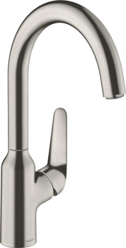 HG Focus M42 Jednouchwytowa bateria kuchenna 220, 1jet, Stal Szlachetna Finish