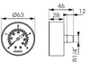 Manometr 63 mm 1-4" aksjalny 0-4 bar