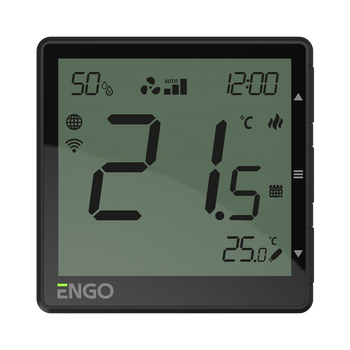 Regulator klimakonwektorów, 230V, czarny, Internetowy, podtynkowy , Wi-Fi