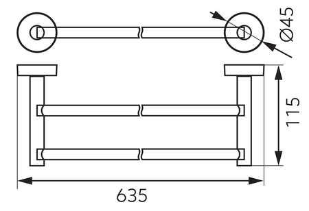 EMOTION wieszak podwójny, chrom