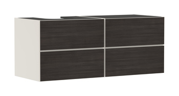 HG Xevolos E Szafka pod szlifowaną umywalkę wpuszczaną w blat/nablatową po lewej str. z 4 sz. 1370/550, Piaskowy Beż Mat. Kolor frontu: Ciemny Dąb